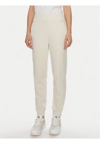 Calvin Klein Spodnie dresowe Micro Logo K20K206632 Écru Regular Fit. Materiał: bawełna