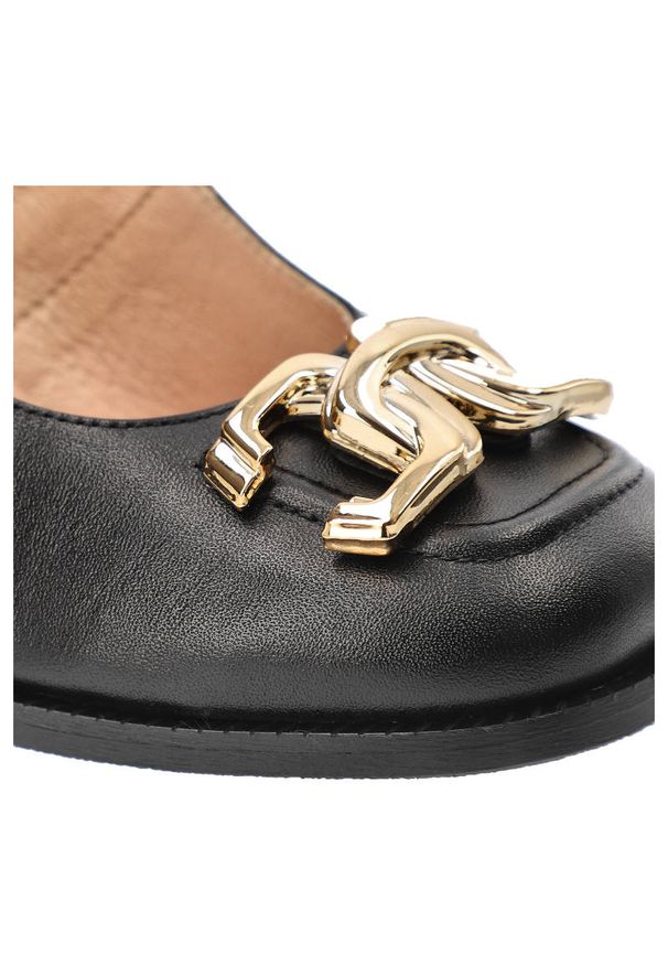 CheBello - Czarne Półbuty Chebello Eleganckie Obuwie Damskie. Zapięcie: bez zapięcia. Kolor: czarny. Materiał: skóra. Szerokość cholewki: normalna. Styl: elegancki
