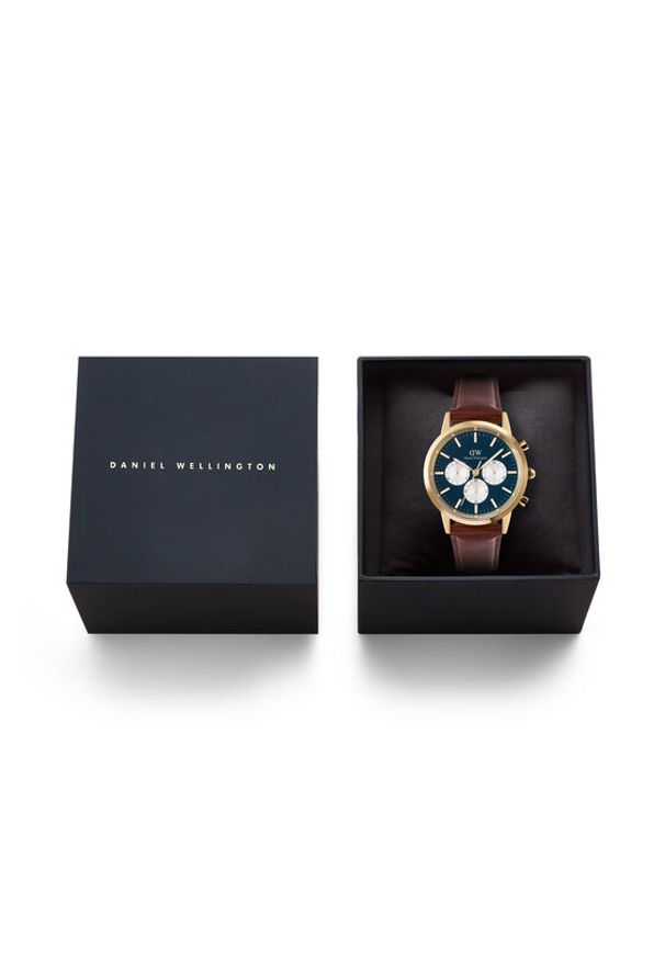 Daniel Wellington Zegarek Iconic Chronograph St Mawes Arctic Panda DW00100875 Brązowy. Kolor: brązowy