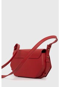 Pinko torebka skórzana kolor czerwony. Kolor: czerwony. Materiał: skórzane. Rodzaj torebki: na ramię #2