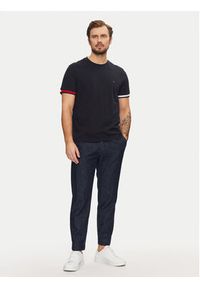 TOMMY HILFIGER - Tommy Hilfiger T-Shirt Global Stripe MW0MW38078 Granatowy Regular Fit. Kolor: niebieski. Materiał: bawełna #3