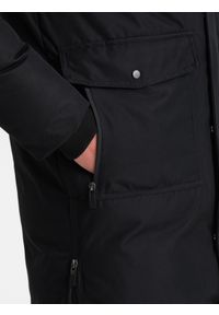 Ombre Clothing - Zimowa kurtka męska alaska z odpinanym futerkiem od kaptura - czarna V2 OM-JALJ-0148 - XXL. Kolor: czarny. Materiał: futro. Długość: długie. Wzór: nadruk. Sezon: zima #5