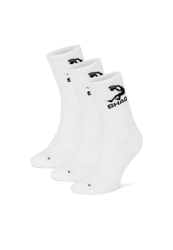 Shaq Zestaw 3 par wysokich skarpet unisex SHQ-MB-003-AW24 Biały. Kolor: biały. Materiał: bawełna