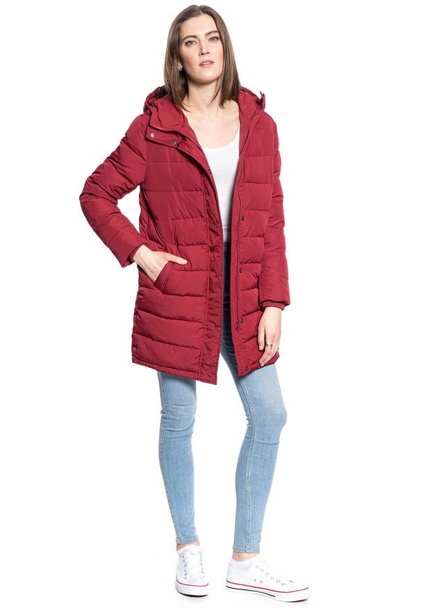 Wrangler - DAMSKA KURTKA ZIMOWA WRANGLER LONG PUFFER RUMBA RED W4Q4VJR05 112129197. Sezon: zima