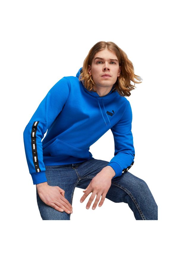 Bluza sportowa męska Puma ESS+ Tape Hoodie FL. Kolor: niebieski. Sport: fitness