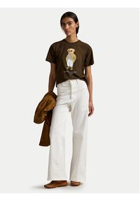 Polo Ralph Lauren T-Shirt 211A96599001 Brązowy Relaxed Fit. Typ kołnierza: polo. Kolor: brązowy. Materiał: bawełna #5