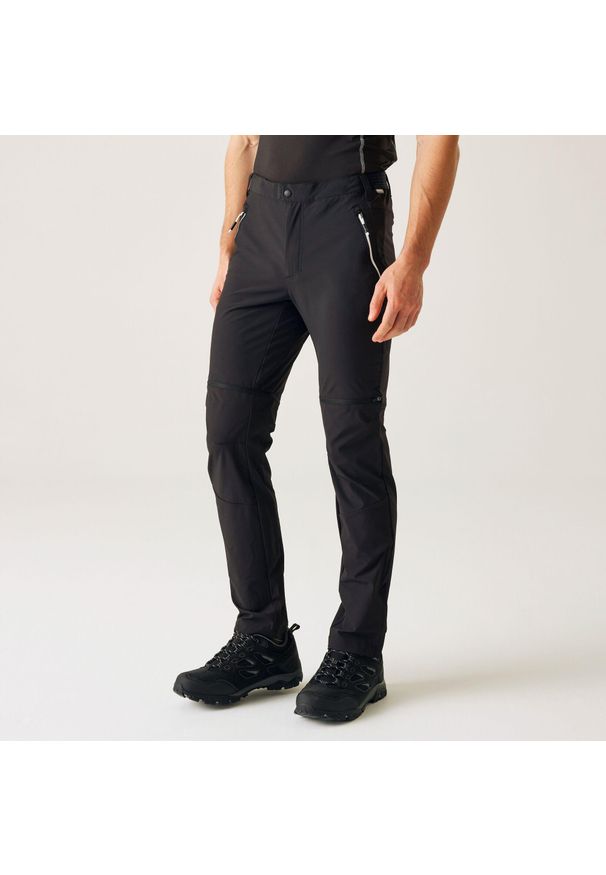 Regatta - Męskie górskie spodnie trekkingowe zip off. Kolor: zielony, brązowy, wielokolorowy. Materiał: tkanina. Sport: turystyka piesza