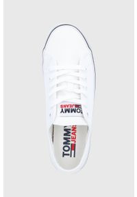 Tommy Jeans tenisówki damskie kolor biały. Zapięcie: sznurówki. Kolor: biały. Materiał: poliester, guma