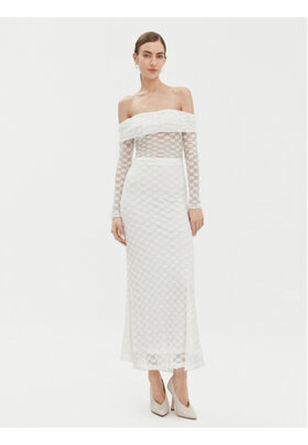 BARDOT - Bardot Bluzka 59742TB Biały Regular Fit. Kolor: biały. Materiał: bawełna