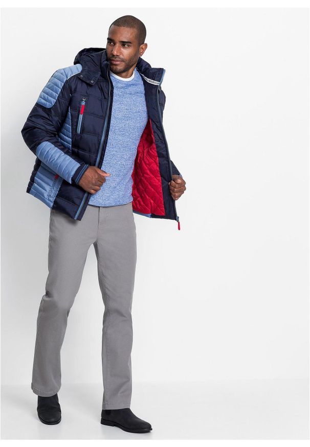 bonprix - Kurtka zimowa pikowana z odpinanym kapturem. Typ kołnierza: kaptur. Kolor: niebieski. Sezon: zima