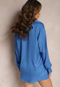 Renee - Granatowy 2-częściowy Komplet z Koszulą i Szortami Logsia. Kolor: niebieski. Wzór: aplikacja #3