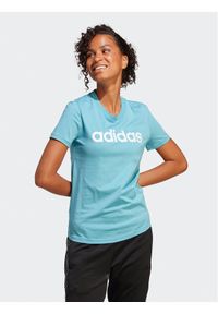 Adidas - adidas T-Shirt Essentials Slim Logo T-Shirt IC0629 Błękitny Slim Fit. Kolor: niebieski. Materiał: bawełna