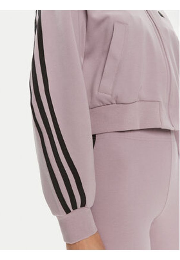 Adidas - adidas Bluza Future Icons 3-Stripes IS3652 Fioletowy Loose Fit. Kolor: fioletowy. Materiał: syntetyk, bawełna