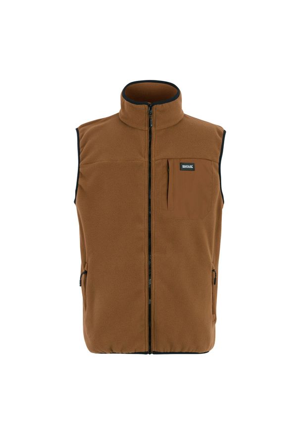 Regatta - Męska Kamizelka Polarowa Frankie. Kolor: brązowy. Materiał: polar