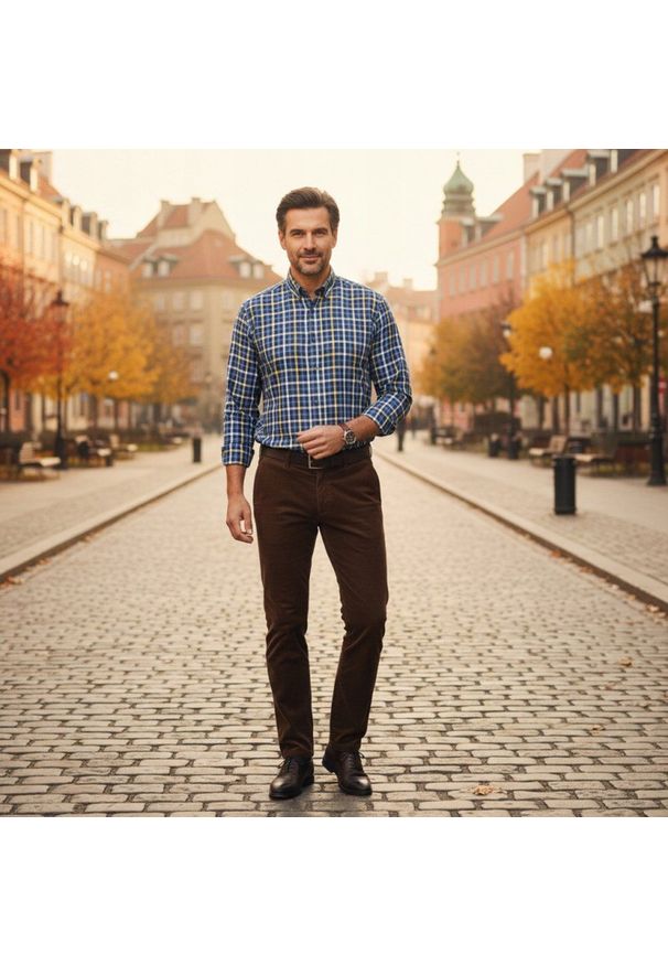 Lekko Taliowana Koszula Sportowa, Button Down - Pako Jeans - Kolorowa Kratka. Okazja: na co dzień. Typ kołnierza: button down. Kolor: wielokolorowy. Materiał: bawełna. Wzór: kratka. Styl: sportowy
