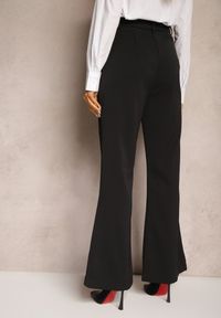 Renee - Czarne Casualowe Spodnie w Stylu Dzwonów High Waist Uinna. Okazja: na co dzień. Stan: podwyższony. Kolor: czarny. Styl: casual