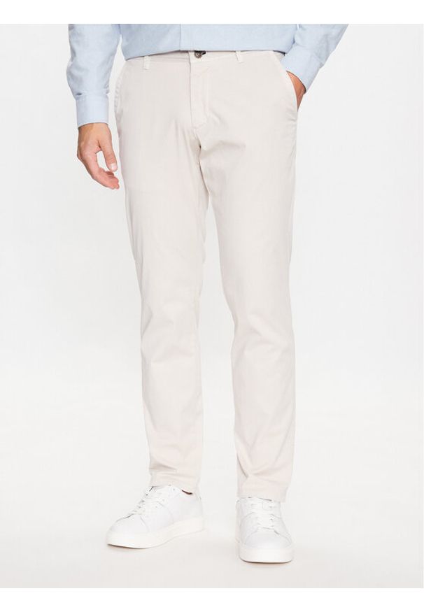 JOOP! Jeans Spodnie materiałowe 30036556 Biały Modern Fit. Kolor: biały. Materiał: materiał
