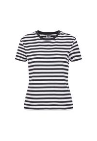 Damska koszulka w regularne paski Urban Classics. Kolor: czarny, biały, wielokolorowy. Materiał: bawełna. Wzór: paski #1
