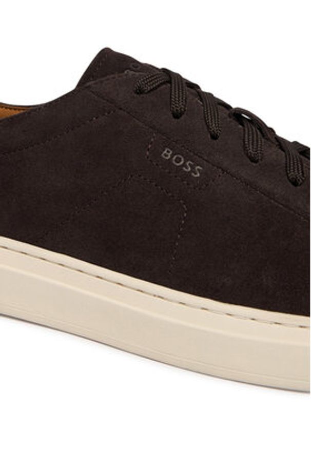 BOSS Sneakersy Kieran 50563162 Brązowy. Kolor: brązowy. Materiał: zamsz, skóra