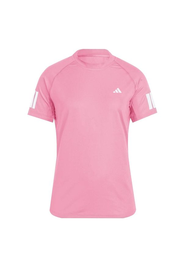 Adidas - Koszulka Club 3-Stripes Tennis Climacool. Kolor: różowy. Technologia: ClimaCool (Adidas). Sport: tenis