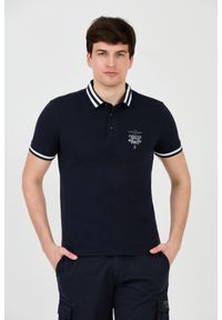 Aeronautica Militare - AERONAUTICA MILITARE Granatowe męskie polo Short Sleeve, Rozmiar M. Typ kołnierza: polo. Kolor: niebieski