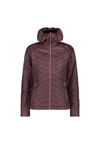 Damska kurtka z kapturem CMP. Typ kołnierza: kaptur. Kolor: wielokolorowy, brązowy, różowy. Materiał: puch. Sport: turystyka piesza #1