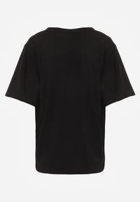 Born2be - Czarny T-shirt z Bawełny z Trójkątnym Dekoltem Siliphe. Okazja: do pracy, na co dzień, na spotkanie biznesowe. Kolor: czarny. Materiał: bawełna. Styl: elegancki, biznesowy, casual #2