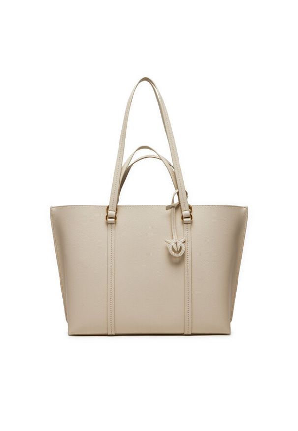 Pinko Torebka Carrie Shopper Big PE 24 PLTT 102832 A1LF Écru. Materiał: skórzane