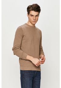 PRODUKT by Jack & Jones - Produkt by Jack & Jones - Sweter. Okazja: na co dzień. Kolor: brązowy. Materiał: bawełna, dzianina. Wzór: gładki. Styl: casual #1