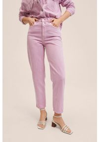 mango - Mango jeansy Aimee damskie high waist. Stan: podwyższony. Kolor: różowy