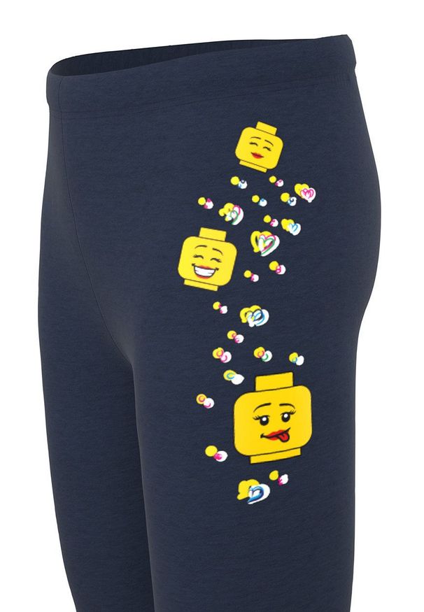 LEGO Wear - Lego Wear legginsy dziecięce kolor granatowy z nadrukiem. Stan: podwyższony. Kolor: niebieski. Wzór: nadruk