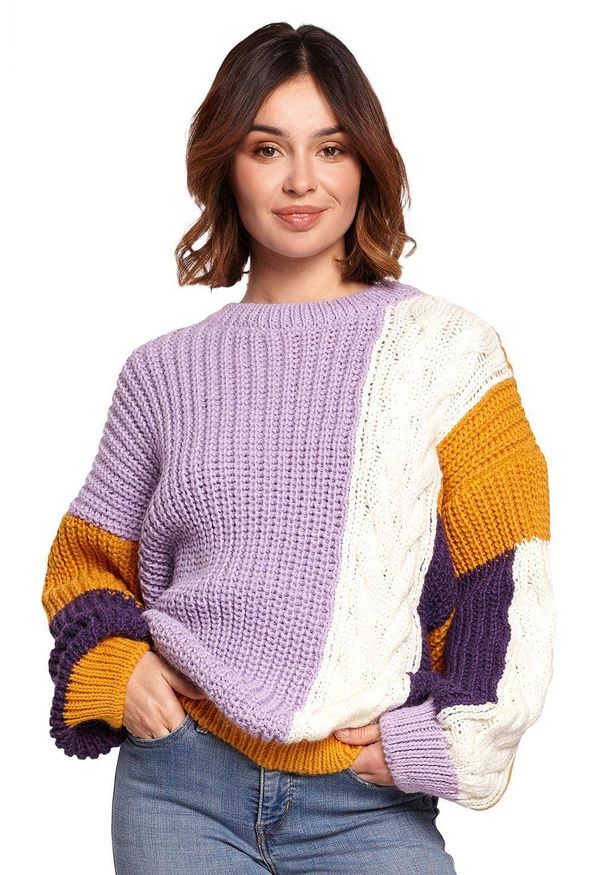 BE Knit - Oryginalny kolorowy sweter. Okazja: na co dzień. Materiał: akryl. Wzór: kolorowy. Styl: casual