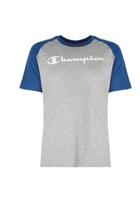 Champion T-Shirt | 212688 | Mężczyzna | Niebieski, Szary. Okazja: na co dzień. Kolor: niebieski, wielokolorowy, szary. Materiał: bawełna, wiskoza. Wzór: nadruk. Styl: casual #1