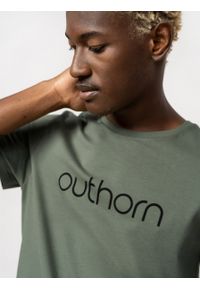 outhorn - T-shirt z nadrukiem męski. Okazja: na co dzień. Materiał: bawełna, jersey. Wzór: nadruk. Styl: casual #6