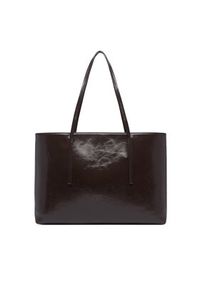 Calvin Klein Torebka Foil Logo Glossy Tote W/ Pouch LV04F3537G Brązowy. Kolor: brązowy. Materiał: skórzane #6