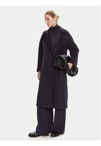 Weekend Max Mara Płaszcz wełniany Resina 2525016031 Granatowy Regular Fit. Kolor: niebieski. Materiał: wełna #6