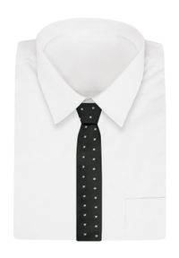 Alties - Krawat - ALTIES - Czarny w Drobne Kwadraciki. Kolor: czarny. Materiał: tkanina. Styl: elegancki, wizytowy