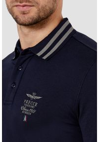 Aeronautica Militare - AERONAUTICA MILITARE Granatowy męski longsleeve polo Frecce Tricolori, Rozmiar 3XL. Typ kołnierza: polo. Kolor: niebieski. Materiał: bawełna. Długość rękawa: długi rękaw