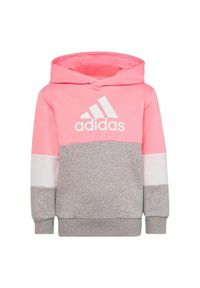 Adidas - Dres Colourblock Fleece Rozmiar 15-16 A Różowy - HU0429. Kolor: różowy. Materiał: dresówka. Wzór: paski, kolorowy