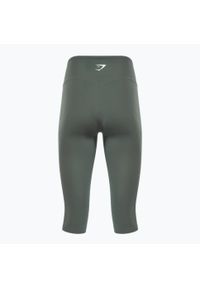 GYM SHARK - Legginsy treningowe damskie Gymshark Training Cropped. Kolor: zielony