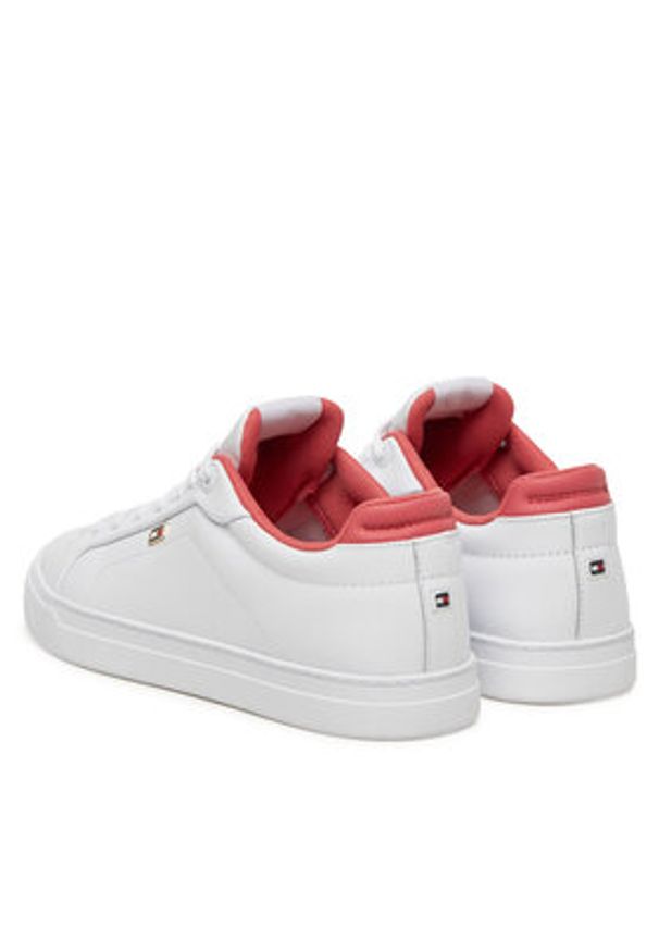 TOMMY HILFIGER - Tommy Hilfiger Sneakersy Sporty Sneaker FW0FW08899 Biały. Kolor: biały. Materiał: skóra