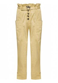 Pinko Spodnie materiałowe Botanica 1N137D Y7M5 Beżowy Regular Fit. Kolor: beżowy. Materiał: materiał, bawełna #4