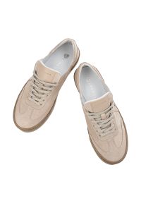 Beżowe Sneakersy Armodo Modne Obuwie Damskie. Okazja: na co dzień. Kolor: beżowy. Materiał: zamsz #3