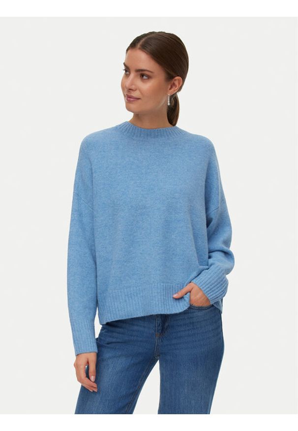 Vero Moda Sweter Vmboom 10320463 Błękitny Loose Fit. Kolor: niebieski. Materiał: syntetyk