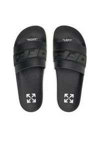 OFF-WHITE - Off-White Klapki OMIC001F22MAT0010707 Czarny. Kolor: czarny. Materiał: skóra