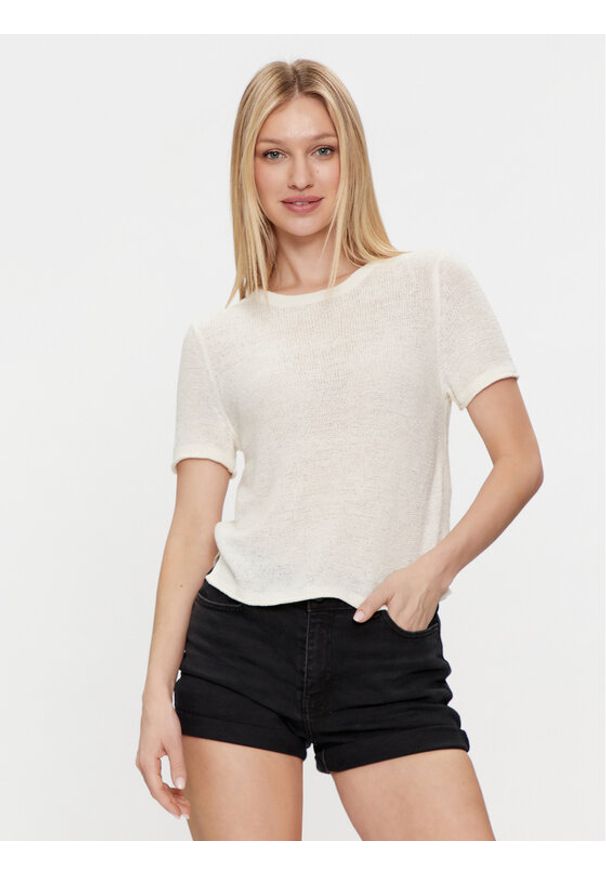 only - ONLY Sweter Sunny 15254282 Écru Regular Fit. Materiał: syntetyk
