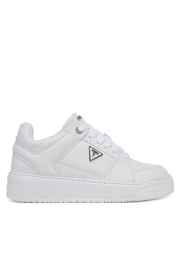 Guess Sneakersy FLTDEL ELE12 Biały. Kolor: biały. Materiał: skóra