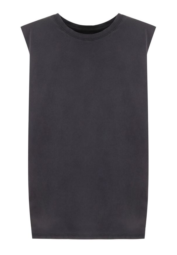 Born2be - Czarny Top z Bawełny Phaelina. Kolor: czarny. Materiał: bawełna. Długość rękawa: bez rękawów. Wzór: gładki