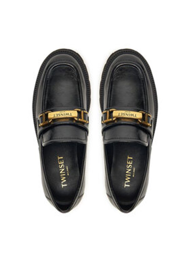 TwinSet - TWINSET Loafersy 252TGT080 Czarny. Kolor: czarny. Materiał: skóra