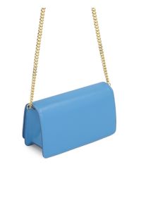 Kazar - Niebieska torebka z klapą w prostokątnym kształcie. Kolor: niebieski. Materiał: skórzane. Styl: elegancki, wizytowy. Rodzaj torebki: na ramię #2
